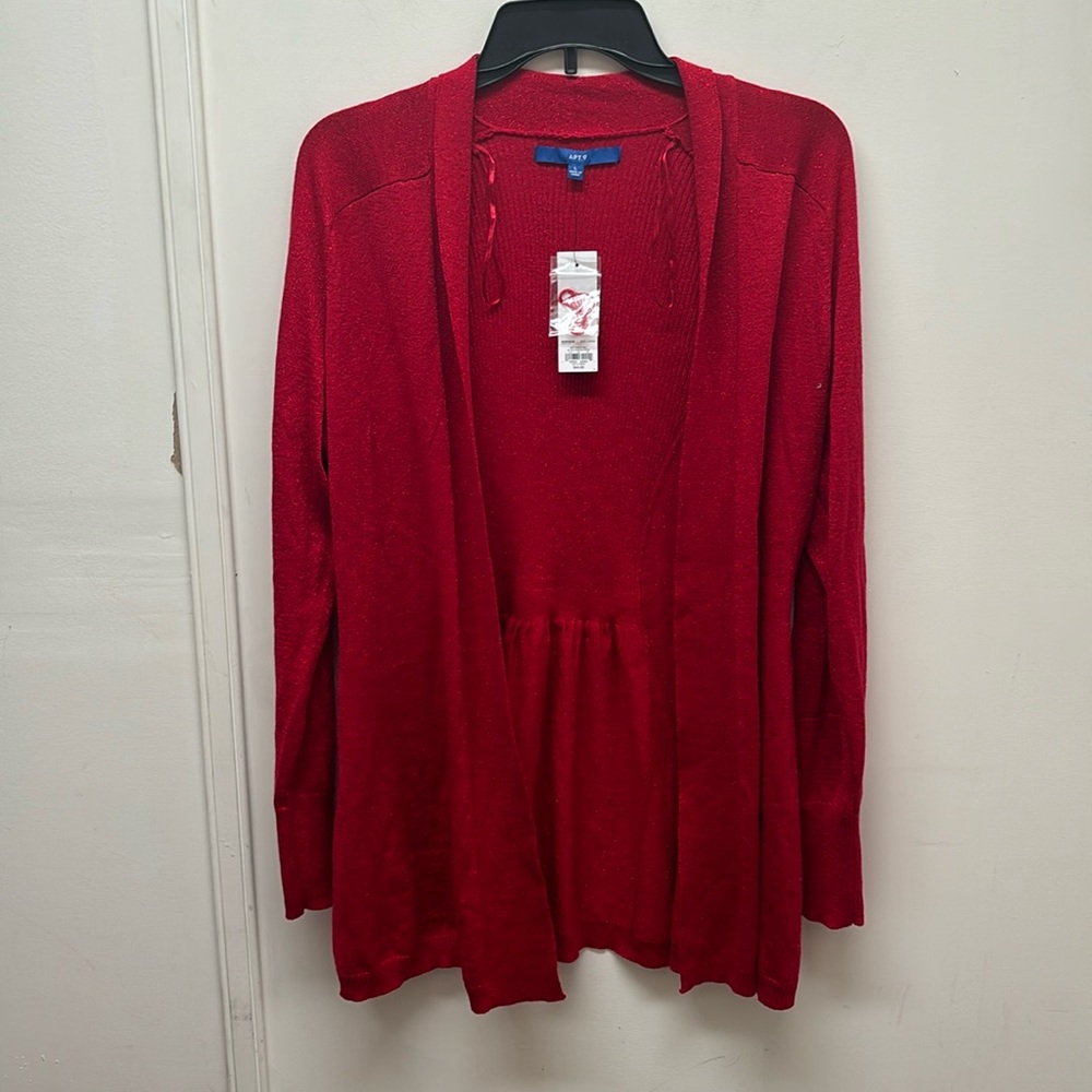 APT. 9 Red Glitter Sweater - Size L *Blemish
